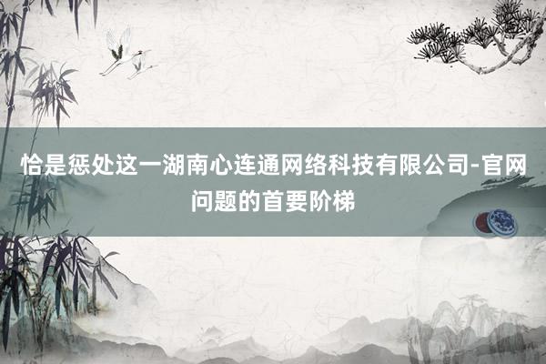 恰是惩处这一湖南心连通网络科技有限公司-官网问题的首要阶梯