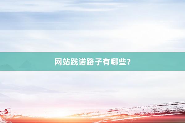 网站践诺路子有哪些？